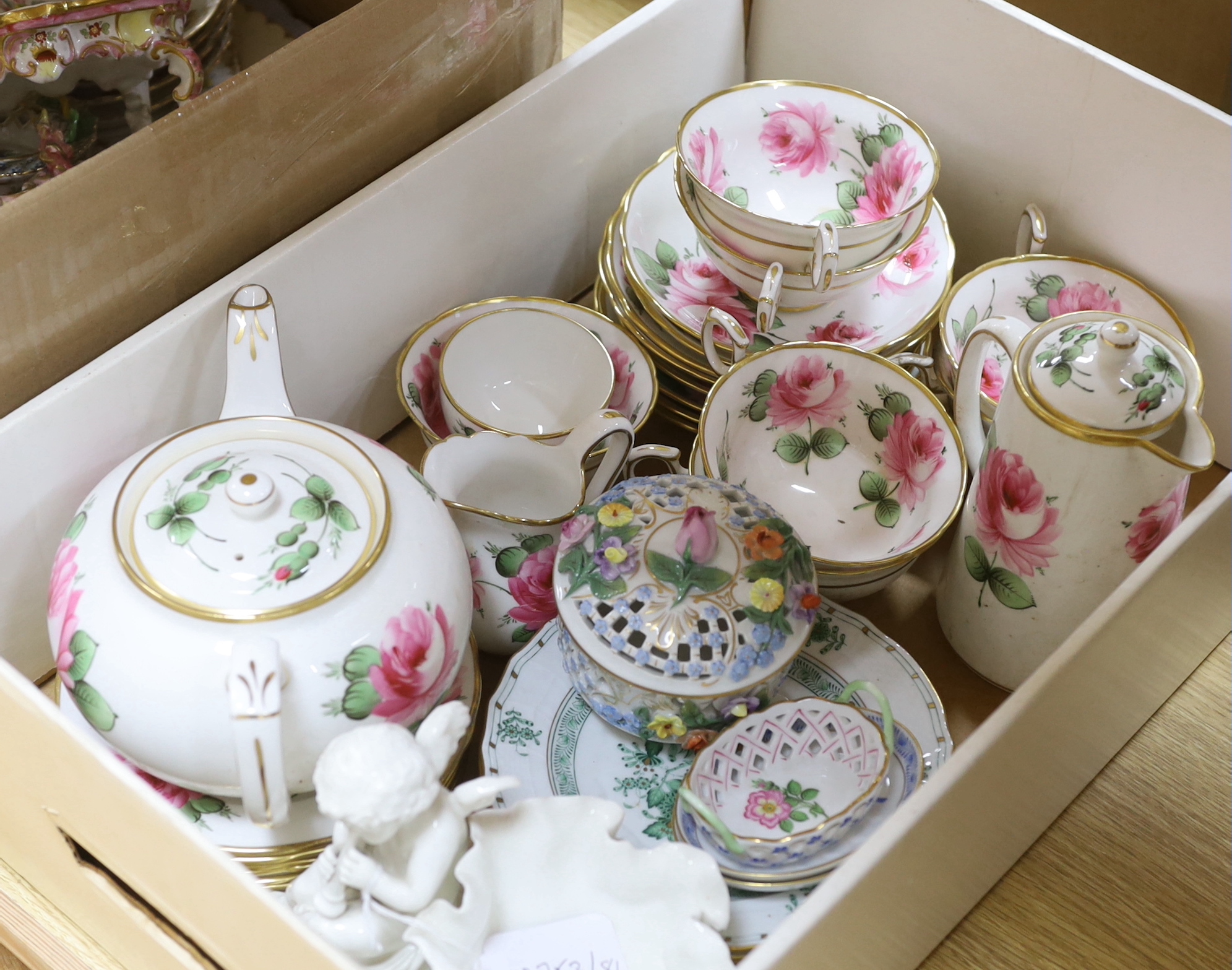 A quantity of mixed china to include Herend and Dresden examples